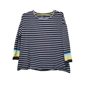 T by Talbots Striped Cotton Blend Long Sleeve Tunic Size 2X